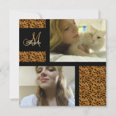 モノグラム:写真:Leopard Print招待状 招待状 (裏面)