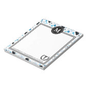 モノグラム – 医療デザイン – 青 ノートパッド (回転)