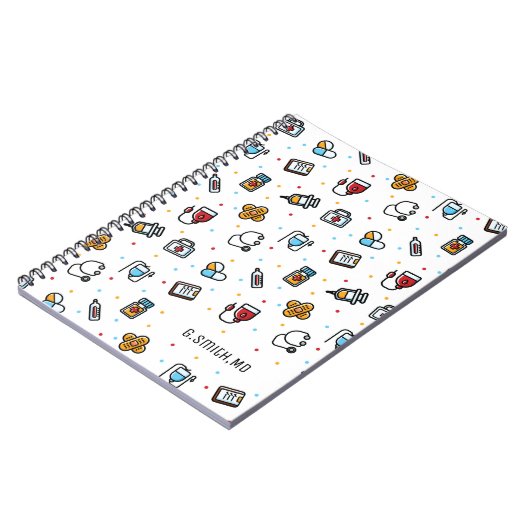 モノグラム.医療パターン。医師とナース ノートブック (左側)