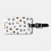 モノグラム.医療パターン。医師とナース ラゲッジタグ (正面横)