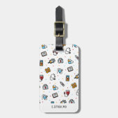 モノグラム.医療パターン。医師とナース ラゲッジタグ (正面縦)