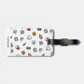 モノグラム.医療パターン。医師とナース ラゲッジタグ (裏面横)