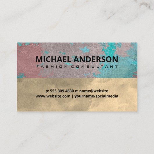 モノグラム |古いgrungy背景 名刺 (裏面)