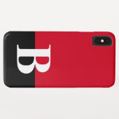 モノグラム 名入れ モダン レッド ブラック Case-Mate iPhoneケース (裏面(横))
