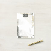 モノグラム |名前の追加 |モノクロモーメント ポストイット (デスク上)