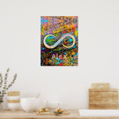 モノグラム |名前の追加 |無限大シンボル ポスター (キッチン)