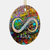 モノグラム |名前の追加 |無限記号 セラミックオーナメント (右)