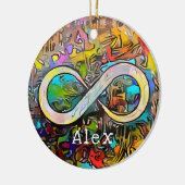 モノグラム |名前の追加 |無限記号 セラミックオーナメント (左)