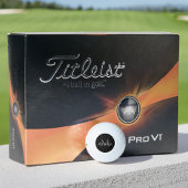 モノグラム 名前イニシャル エレガント ブラック ゴルフボール