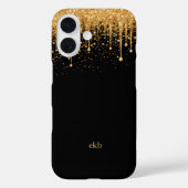 モノグラム 名前イニシャル ブラックゴールド 垂れキラ Case-Mate iPhoneケース (裏面)
