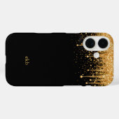モノグラム 名前イニシャル ブラックゴールド 垂れキラ Case-Mate iPhoneケース (裏面 (横))