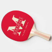 モノグラム&名前オーバーレイポロさくらんぼ選択ピンク 卓球ラケット (横)