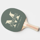 モノグラム&名前オーバーレイポロウォームグレー 卓球ラケット (横)