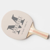 モノグラム&名前オーバーレイポロサンキャッスルピンク 卓球ラケット (横)