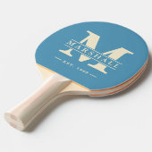 モノグラム&名前オーバーレイポロストライピングアクアスプラッシュ 卓球ラケット (正面アングル)