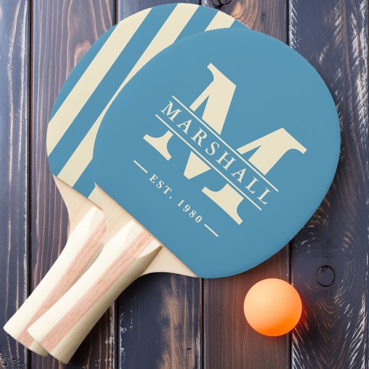 モノグラム&名前オーバーレイポロストライピングアクアスプラッシュ 卓球ラケット