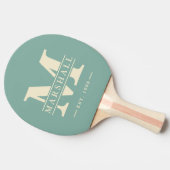 モノグラム&名前オーバーレイポロストライピングアクアリーフ 卓球ラケット (横)