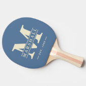 モノグラム&名前オーバーレイポロストライピングカプリブルー 卓球ラケット (横)