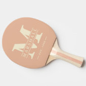 モノグラム&名前オーバーレイポロストライピングスイートピーチ 卓球ラケット (横)