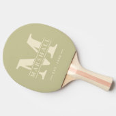 モノグラム&名前オーバーレイポロストライピングダストセージ 卓球ラケット (横)