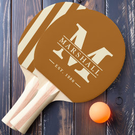 モノグラム&名前オーバーレイポロストライピングバーンドサンド 卓球ラケット