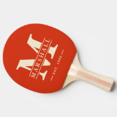 モノグラム&名前オーバーレイポロストライピングブラッドオレンジ 卓球ラケット (横)