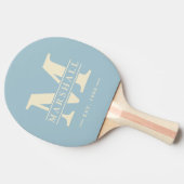 モノグラム&名前オーバーレイポロストライピングライトスカイ 卓球ラケット (横)