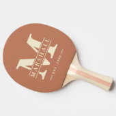 モノグラム&名前オーバーレイポロストライピング淡い色のバラ 卓球ラケット (横)