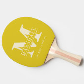 モノグラム&名前オーバーレイポロダークレモン 卓球ラケット (横)