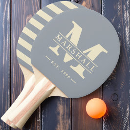 モノグラム&名前オーバーレイポロドーブグレー 卓球ラケット