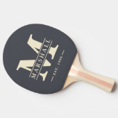 モノグラム&名前オーバーレイポロ地中海のグレイ 卓球ラケット (横)