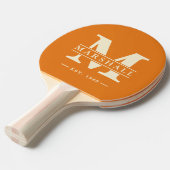 モノグラム&名前オーバーレイ暖かい柑橘類 卓球ラケット (正面アングル)