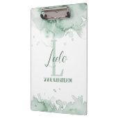 モノグラム&名前確認水の色グレークリッボ クリップボード (左)