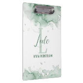 モノグラム&名前確認水の色グレークリッボ クリップボード (右)