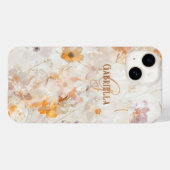 モノグラム 名前 はじめの文字 エレガントな花 水彩画 Case-Mate iPhoneケース (裏面 (横))