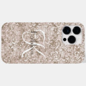 モノグラム 名前 はじめの文字 ブラウン ホワイト 華やか  Case-Mate iPhoneケース (裏面 (横))