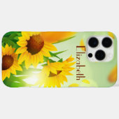 モノグラム 名前 ひまわり 黄色 緑 花 Case-Mate iPhoneケース (裏面 (横))