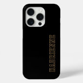 モノグラム＋名前 アウトライン ブラック×ゴールド×ホワイト 大学 Case-Mate iPhoneケース (裏面)