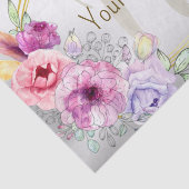 モノグラム 名前 カラフル ピンク 花柄 ゴールド フレーム 薄葉紙 (詳細)