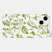 モノグラム 名前 グリーン 白 オリーブ ボタニカル パターン Case-Mate iPhoneケース (裏面 (横))