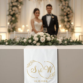 モノグラム 名前 ゴールド 結婚式 装飾 テーブルランナー タペストリー