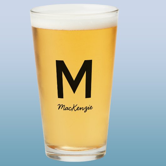 モノグラム 名前 シンプル ビール タンブラーグラス