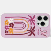 モノグラム 名前 トロピカル サマー パームツリー フローラル Case-Mate iPhoneケース (裏面 (横))