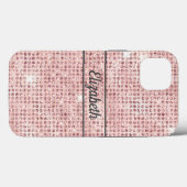 モノグラム 名前 ピンクダイヤモンド スタッド おしゃれ Case-Mate iPhoneケース (裏面 (横))