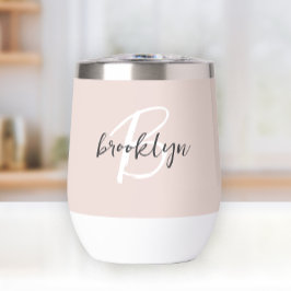 モノグラム 名前 ピンク グレー 白
