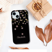 モノグラム 名前 ブラック ブルッシュピンク ゴールド サークル Case-Mate iPhoneケース