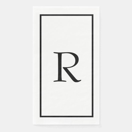 モノグラム 名前 ブラック ホワイト ウェディング ブライダル シャワー (正面)