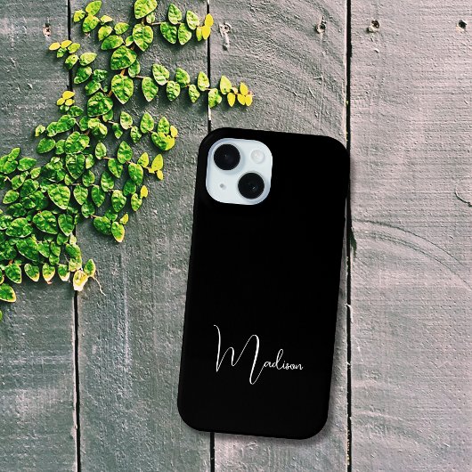 モノグラム 名前 ブラック ホワイト シンプル モダン Case-Mate iPhoneケース