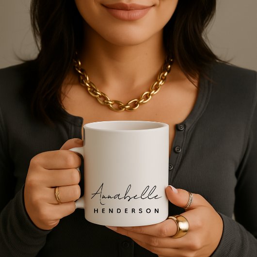 モノグラム 名前 | 現代的 ミニマル おしゃれ コーヒーマグカップ