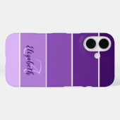 モノグラム 名前 紫 ストライプ カラーパレット チップ Case-Mate iPhoneケース (裏面 (横))